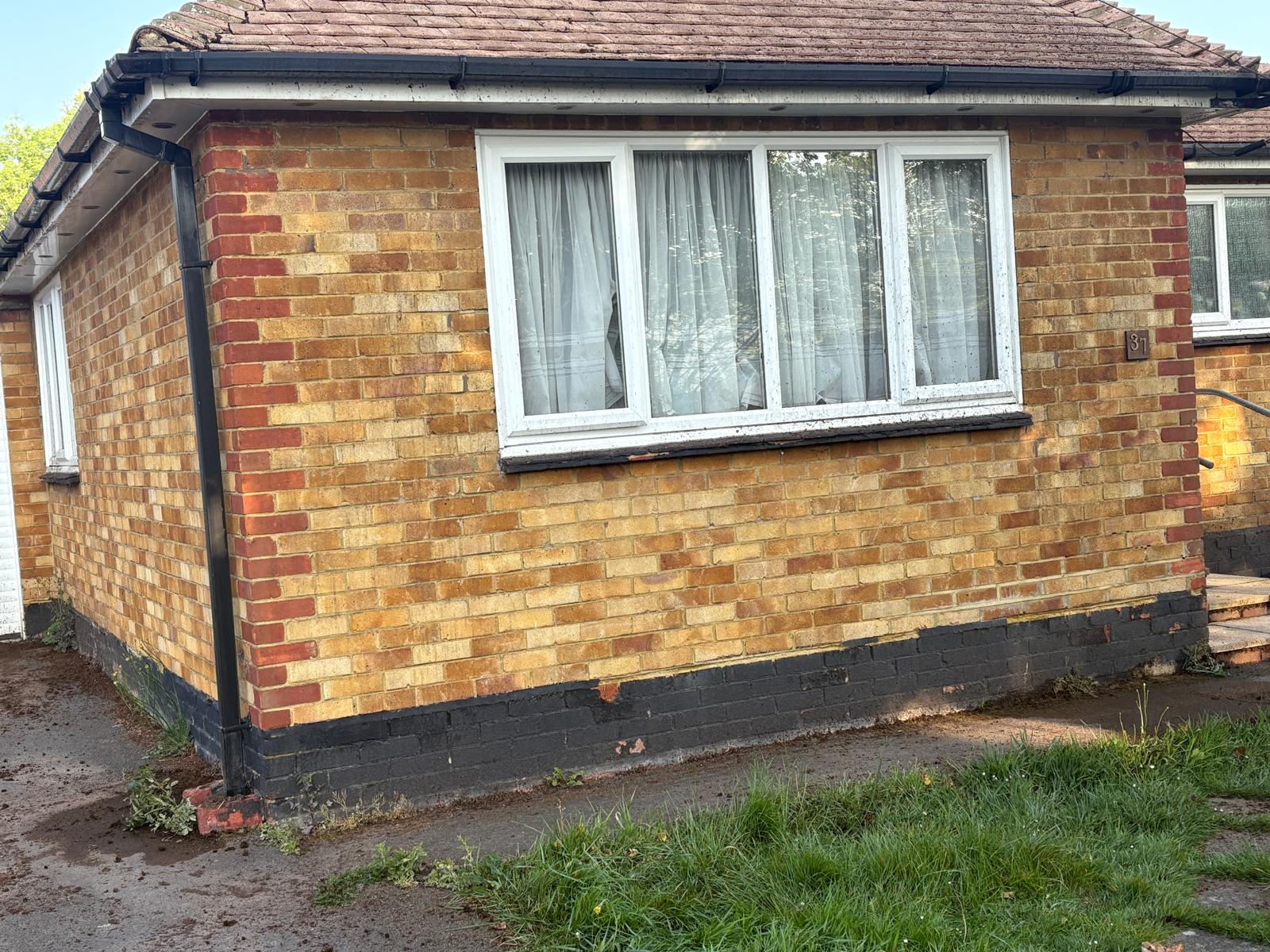 Pressure-washing work – path beneath the windows