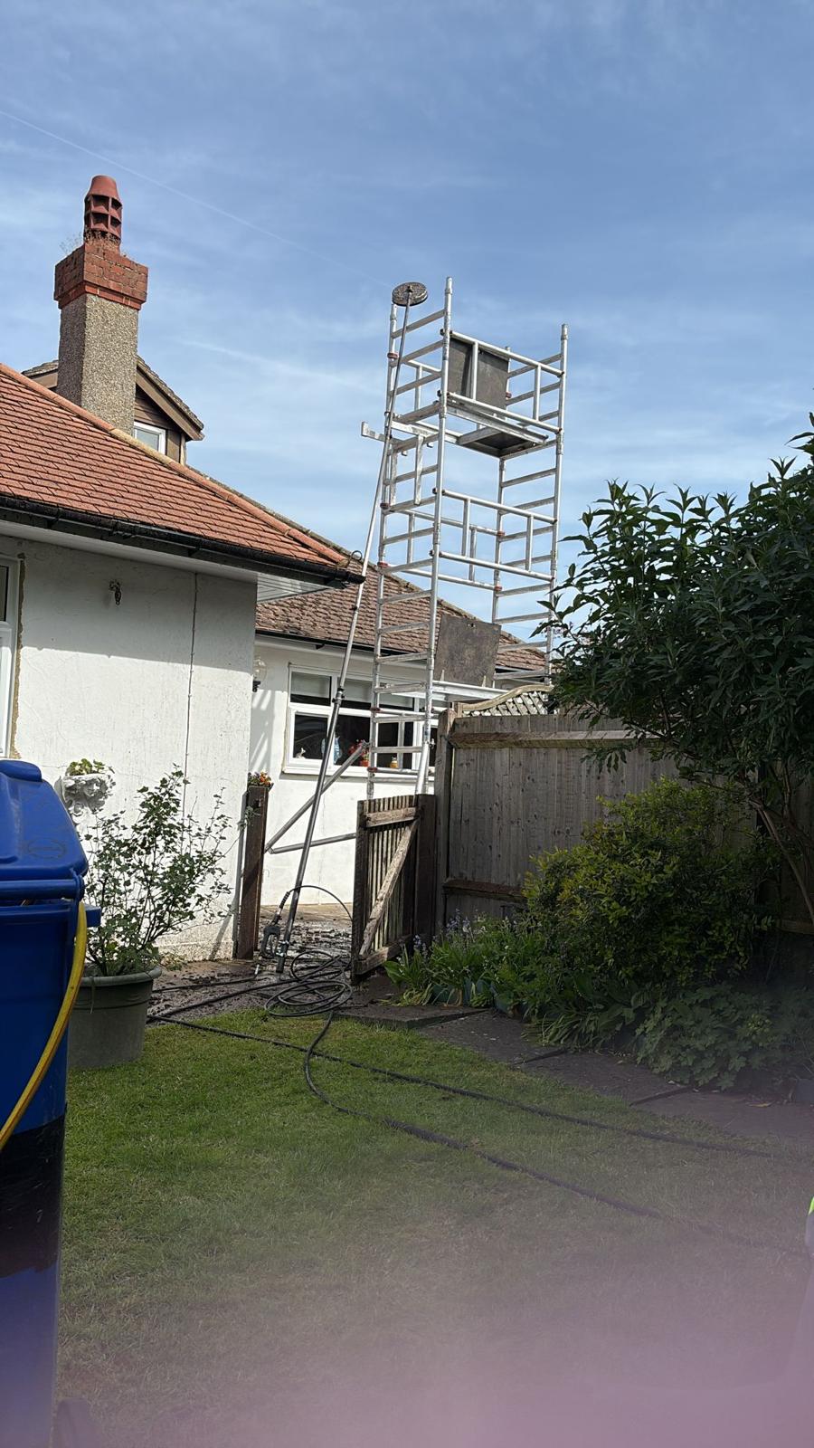 KC Cleaning Solutions roof cleaning from scaffold tower 3